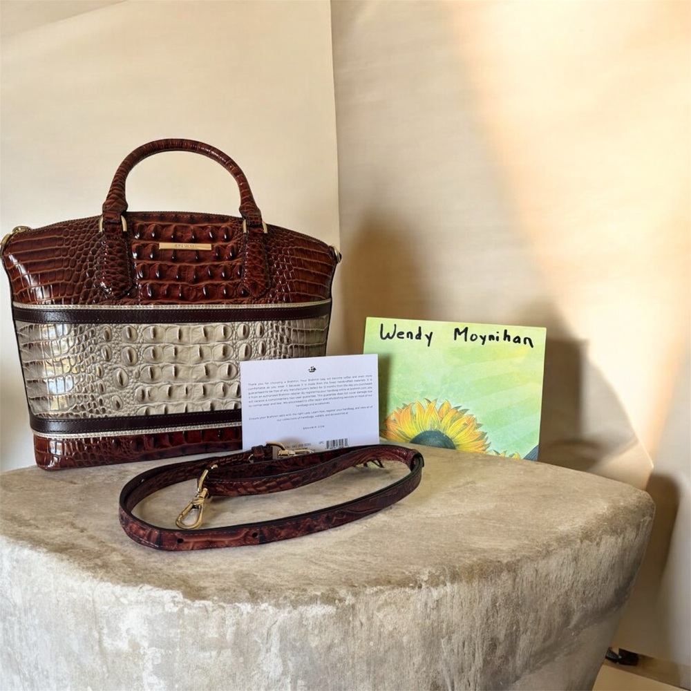 HTF RARE Brahmin Medium Duxbury 2 Tone w/strap